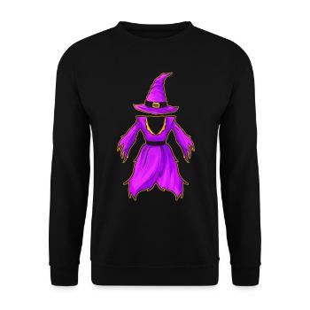 Evil Witch Outfit Hat And Dress Halloween - Unisex Pullover - Schwarz - Vorne - Alina (178cm) & Michal (187cm)