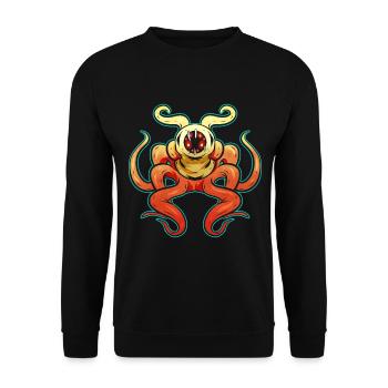 Evil Oktopus Sea Monster Tentacle Halloween - Unisex Pullover - Schwarz - Vorne - Alina (178cm) & Michal (187cm)