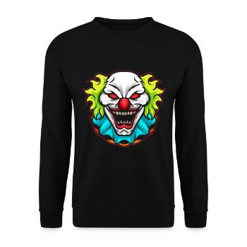Visage de clown d’horreur Halloween - Sweat-shirt Unisexe - noir - Devant - Alina (178cm) & Michal (187cm)