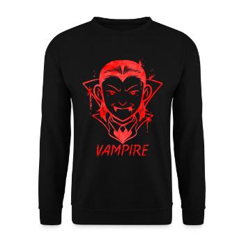 Nice Or Evil Young Vampire Costume Halloween - Unisex Sweatshirt - black - Front - Alina (178cm) & Michal (187cm)