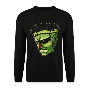 Evil Green Monster Face With Scars Costume For - Unisex Pullover - Schwarz - Vorne - Alina (178cm) & Michal (187cm)