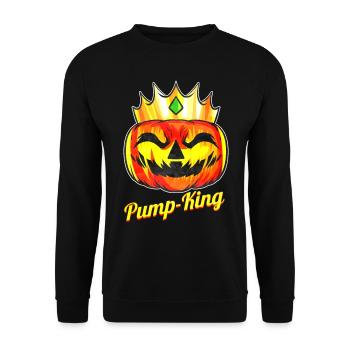 Evil Pumpkin King Pump-king With Crown Halloween - Unisex Pullover - Schwarz - Vorne - Alina (178cm) & Michal (187cm)
