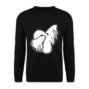 Dabbing Ghost On Halloween - Unisex Pullover - Schwarz - Vorne - Alina (178cm) & Michal (187cm)