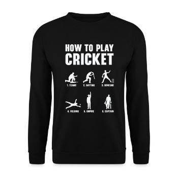 Comment jouer aux crickets - Sweat-shirt Unisexe - noir - Devant - Alina (178cm) & Michal (187cm)