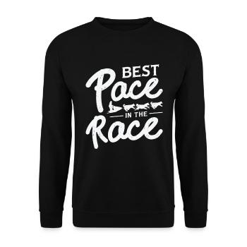 Husky Sledding Best Pace Sled Dog Racing Alaskan - Unisex Sweatshirt - black - Front - Alina (178cm) & Michal (187cm)