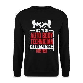 Auto Body Technician Vehicle Repair Car - Unisex Sweatshirt - black - Front - Alina (178cm) & Michal (187cm)
