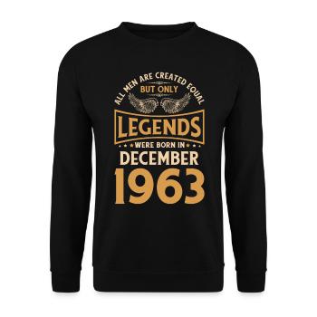 60th birthday The legends were published in December 196 - Unisex Sweatshirt - black - Front - Alina (178cm) & Michal (187cm)
