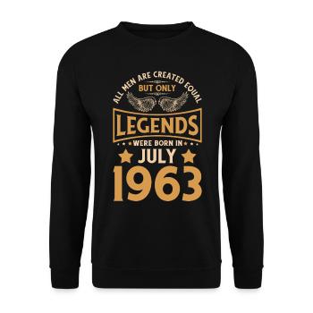 60. Geburtstag 60 Legenden wurden im Juli 1963 geb - Unisex Pullover - Schwarz - Vorne - Alina (178cm) & Michal (187cm)