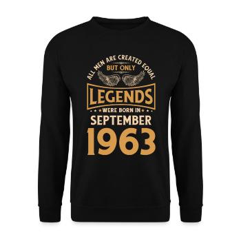 60th birthday The legends were published in September 19 - Unisex Sweatshirt - black - Front - Alina (178cm) & Michal (187cm)