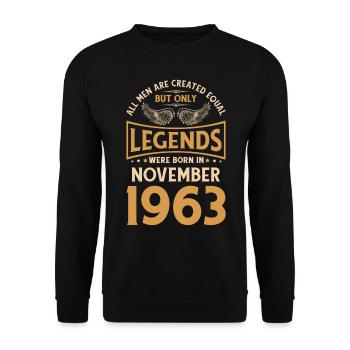 60th birthday The legends were published in November 196 - Unisex Sweatshirt - black - Front - Alina (178cm) & Michal (187cm)