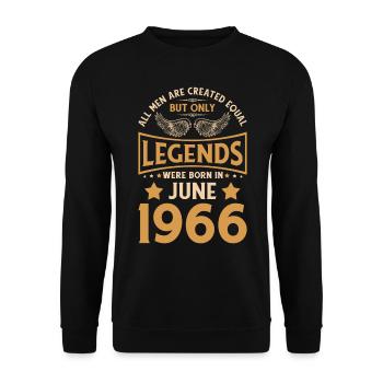 Anniversaire Les Légendes sont nées en juin 1966 - Sweat-shirt Unisexe - noir - Devant - Alina (178cm) & Michal (187cm)