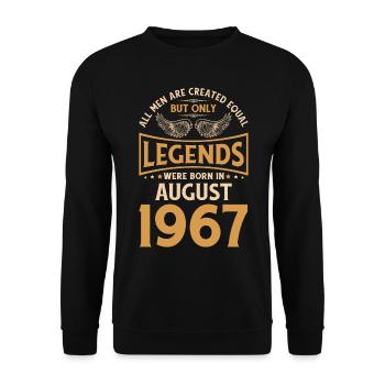 Anniversaire Les légendes ont été gebo en août 1967 - Sweat-shirt Unisexe - noir - Devant - Alina (178cm) & Michal (187cm)