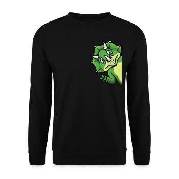 Tricératops Dinosaure Drôle - Sweat-shirt Unisexe - noir - Devant - Alina (178cm) & Michal (187cm)