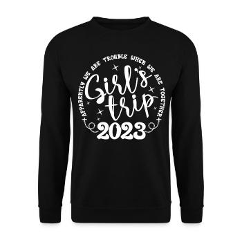 Voyage des filles 2023 Funny Girls Trip Week-end Vacances - Sweat-shirt Unisexe - noir - Devant - Alina (178cm) & Michal (187cm)