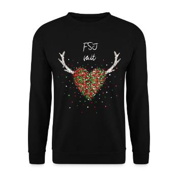 FSJ Freiwilliges Soziales Jahr Nikolaus X-Mas - Unisex Pullover - Schwarz - Vorne - Alina (178cm) & Michal (187cm)