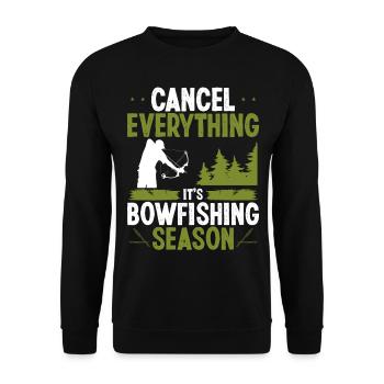 Bowfishing Season Airboat Bow Hunter Bowfisher - Unisex Pullover - Schwarz - Vorne - Alina (178cm) & Michal (187cm)