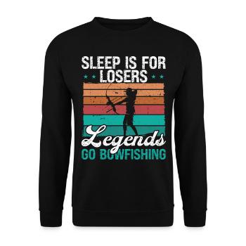 Bowfisher Sleep is for Losers Airboat Bowfishing - Unisex Sweatshirt - black - Front - Alina (178cm) & Michal (187cm)