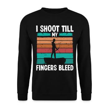 Bowfishing till my Fingers bleed Airboat Bowfisher - Unisex Sweatshirt - black - Front - Alina (178cm) & Michal (187cm)