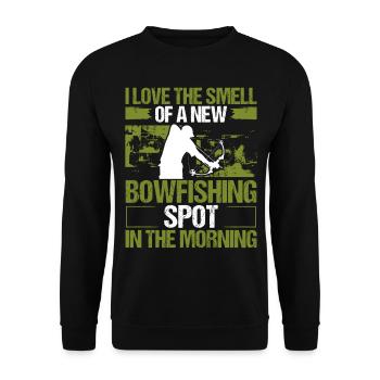 Bowfisher Fisherman Airboat Found new Bowfishing - Unisex Pullover - Schwarz - Vorne - Alina (178cm) & Michal (187cm)