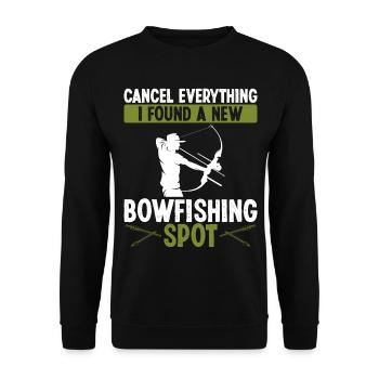 Bowisher Fishing Everything found new Bowfishing - Unisex Pullover - Schwarz - Vorne - Alina (178cm) & Michal (187cm)