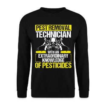 Pest Control Worker Pesticide Animal Control - Unisex Pullover - Schwarz - Vorne - Alina (178cm) & Michal (187cm)