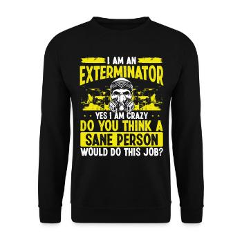 Pest Control Worker Animal Control Officer - Unisex Pullover - Schwarz - Vorne - Alina (178cm) & Michal (187cm)