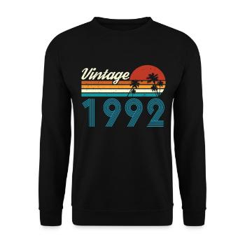 Vintage 1992 Vintage Birthday Retro Vintage - Unisex Sweatshirt - black - Front - Alina (178cm) & Michal (187cm)
