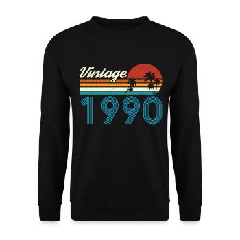 Vintage 1990 Vintage Birthday Retro Vintage - Unisex Sweatshirt - black - Front - Alina (178cm) & Michal (187cm)