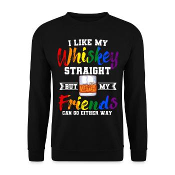 Whisky Straight Lgbtq Pride Transgenre Bi Gay - Sweat-shirt Unisexe - noir - Devant - Alina (178cm) & Michal (187cm)
