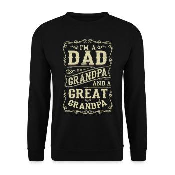 Je suis un père, un grand-père et un arrière-grand-père père pour la fête des pères - Sweat-shirt Unisexe - noir - Devant - Alina (178cm) & Michal (187cm)