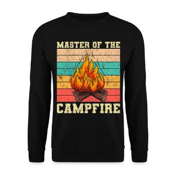 Master of Campfire Camping Camp Camping - Unisex Sweatshirt - black - Front - Alina (178cm) & Michal (187cm)