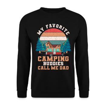 Camping Familie Camp Zelten Wohnwagen Wohnmobil - Unisex Pullover - Schwarz - Vorne - Alina (178cm) & Michal (187cm)