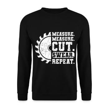 Wood Carpenter Craftsman DIY Carpenter - Unisex Sweatshirt - black - Front - Alina (178cm) & Michal (187cm)