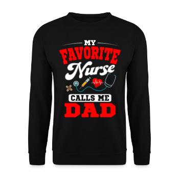 L’infirmière m’appelle Papa Père Stéthoscope - Sweat-shirt Unisexe - noir - Devant - Alina (178cm) & Michal (187cm)