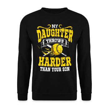 Ma fille lance le baseball plus fort que ton fils - Sweat-shirt Unisexe - noir - Devant - Alina (178cm) & Michal (187cm)