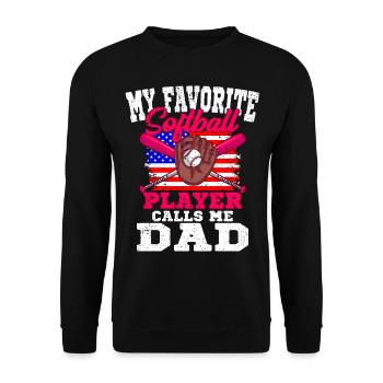 Lieblings Softballspieler Nennt Mich Papa Baseball - Unisex Pullover - Schwarz - Vorne - Alina (178cm) & Michal (187cm)