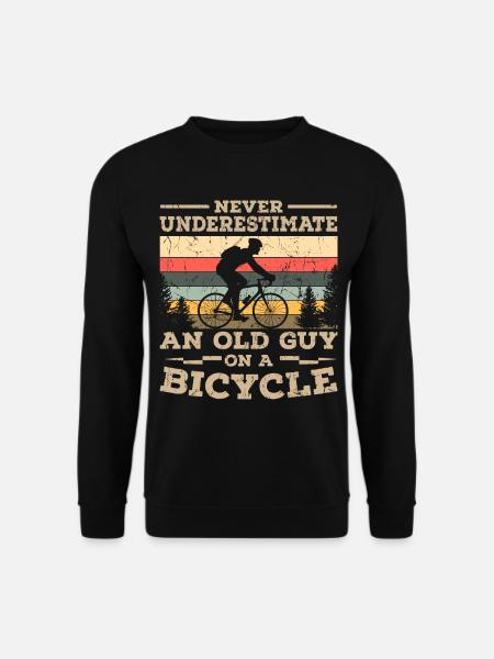 Alter Mann Auf Fahrrad Radfahren Biker Radtour - Unisex Pullover - Schwarz