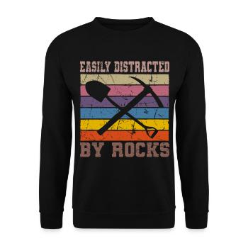 Vintage Retro Geologist Crystal Stone Collector - Unisex Sweatshirt - black - Front - Alina (178cm) & Michal (187cm)