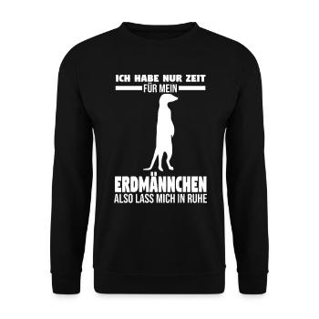 Erdmännchen - Unisex Pullover - Schwarz - Vorne - Alina (178cm) & Michal (187cm)
