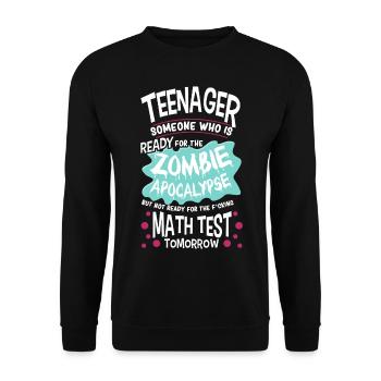 Drôle d’école d’adolescent Zombie Apocalypse - Sweat-shirt Unisexe - noir - Devant - Alina (178cm) & Michal (187cm)