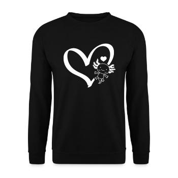 Axolotl Heart Kawaii Axolotl Lover Cute Axolotl - Unisex Sweatshirt - black - Front - Alina (178cm) & Michal (187cm)