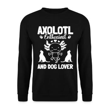 Passionné d’Axolotl et amoureux des chiens - Sweat-shirt Unisexe - noir - Devant - Alina (178cm) & Michal (187cm)