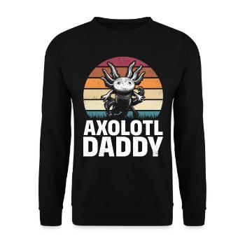 Axolotl Daddy Axolotl Lover Kawaii Axolotl - Unisex Sweatshirt - black - Front - Alina (178cm) & Michal (187cm)