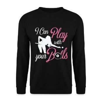 Pocketologist Billard Pool Billard 8 Weiblicher - Unisex Pullover - Schwarz - Vorne - Alina (178cm) & Michal (187cm)