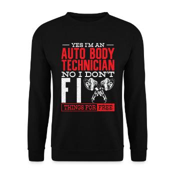 Auto Body Technician Vehicle Repair Car - Unisex Sweatshirt - black - Front - Alina (178cm) & Michal (187cm)