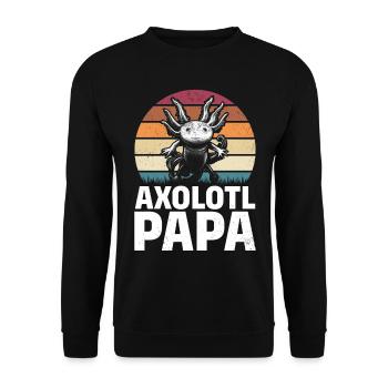 Axolotl Papa Kawaii Axolotl Lover Funny Axolotl - Unisex Sweatshirt - black - Front - Alina (178cm) & Michal (187cm)