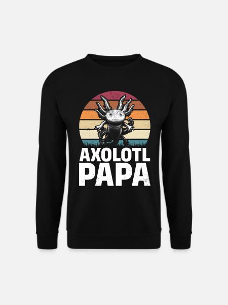 Axolotl Papa Kawaii Axolotl Lover Funny Axolotl - Unisex Pullover - Schwarz