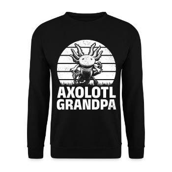 Axolotl Grandpa Axolotl Kawaii Axolotl Lover - Unisex Sweatshirt - black - Front - Alina (178cm) & Michal (187cm)