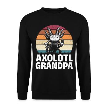 Axolotl Grandpa Axolotl Lover Kawaii Axolotl - Unisex Sweatshirt - black - Front - Alina (178cm) & Michal (187cm)