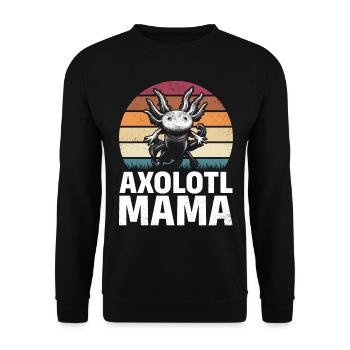 Axolotl Cute Axolotl Mama Kawaii Axolotl Mama - Unisex Sweatshirt - black - Front - Alina (178cm) & Michal (187cm)